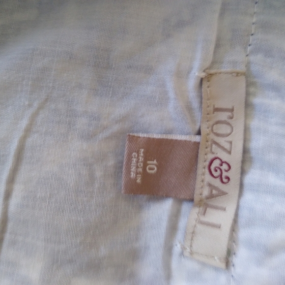 Roz + Ali Full Skirt, Blue + White, Size 10 - Picture 3 of 9